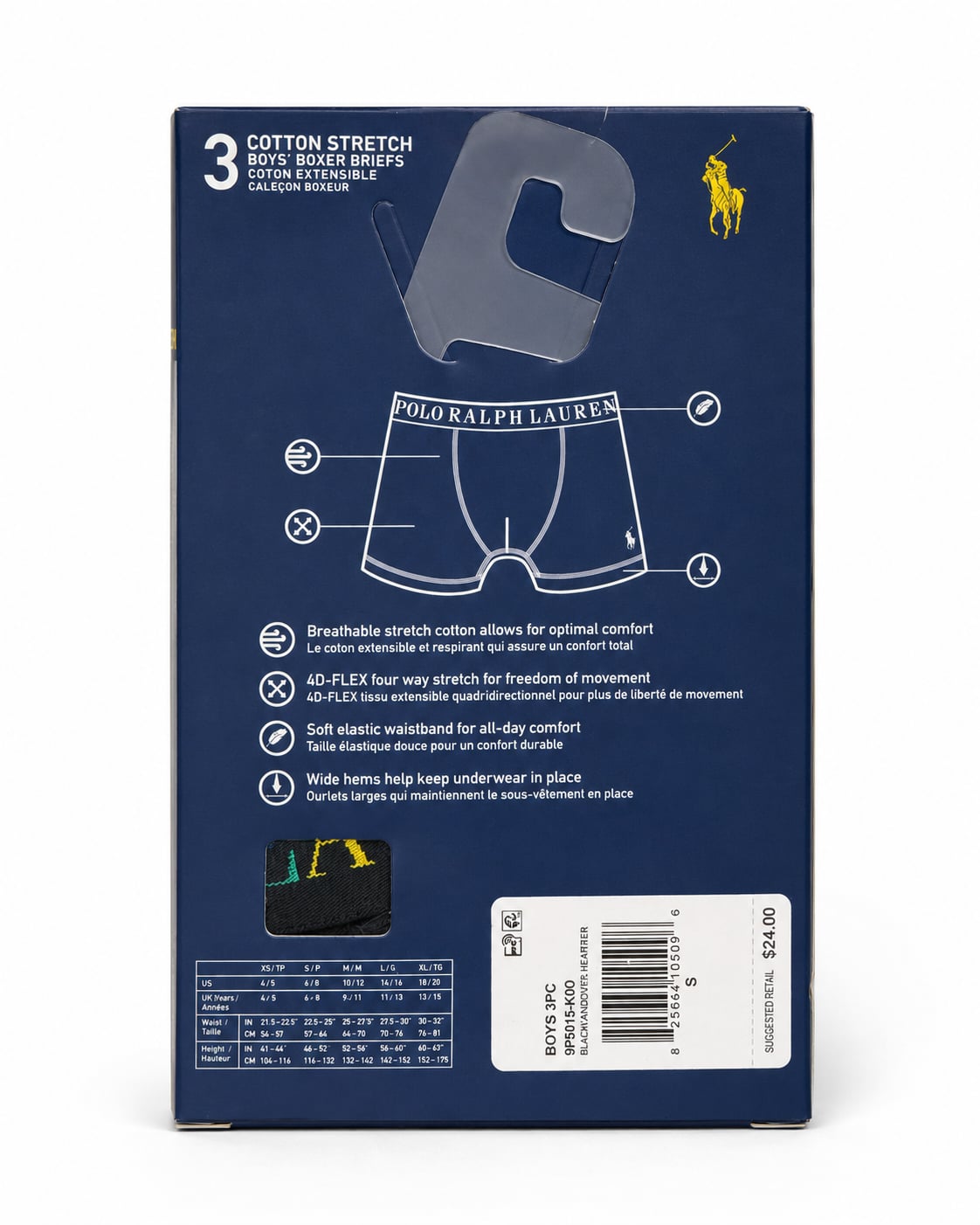 Polo Ralph Lauren Boys' Cotton Stretch 4D-Flex Boxer Briefs 3-Pack Size S 2
