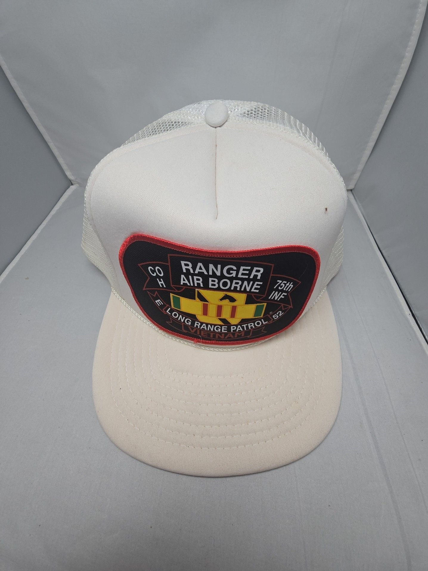 Vintage H 75th Infantry Ranger Air Borne Long Range Patrol Vietnam Snapback Hat 5