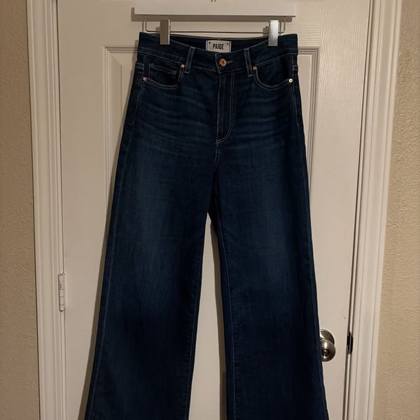 PAIGE Anessa High-Rise Wide-Leg Denim Jeans Size 27