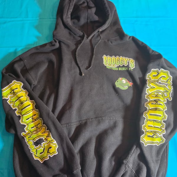 Froggy's Daytona Beach Black Graphic Hoodie Sweatshirt