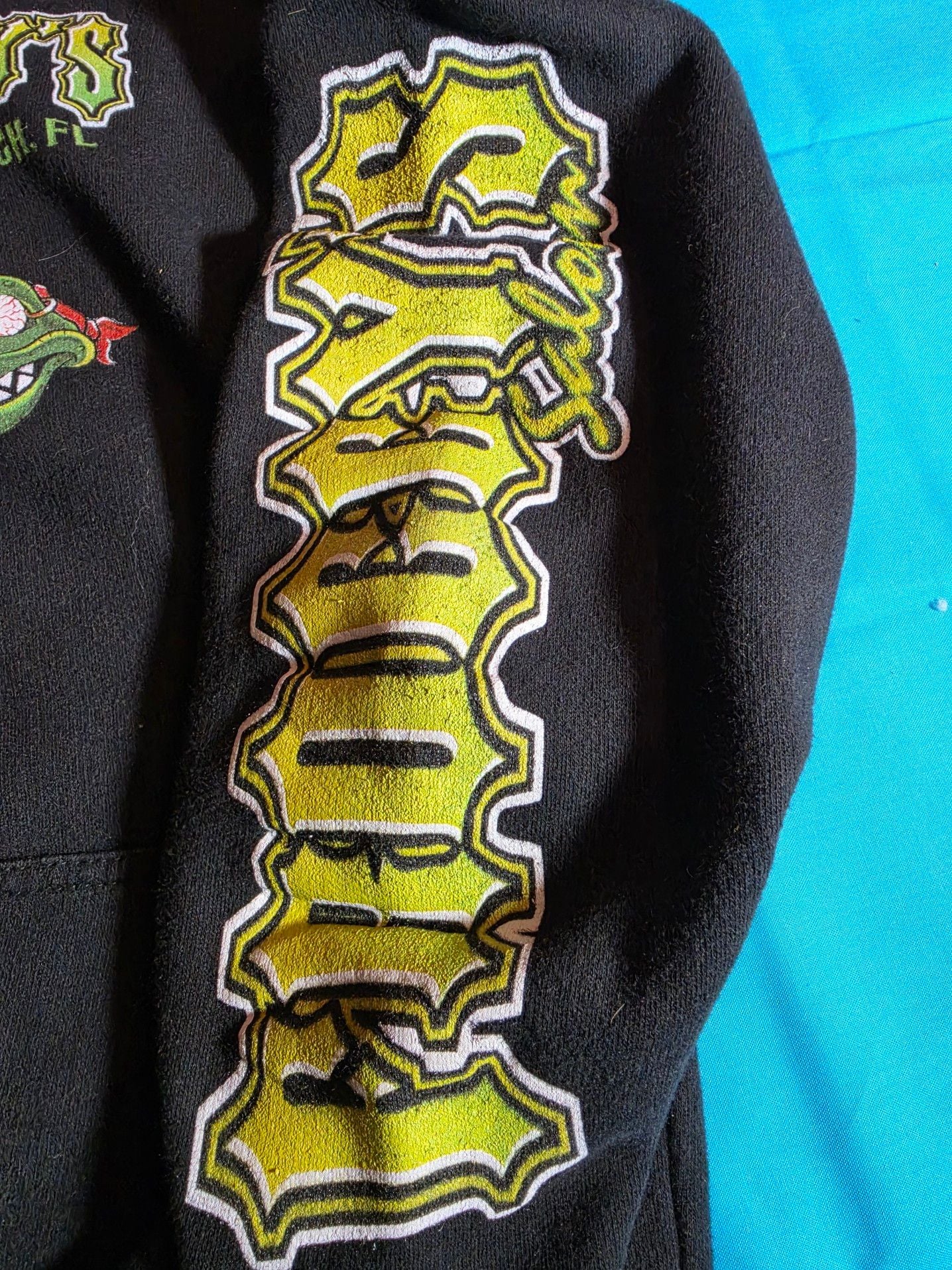 Froggy's Daytona Beach Black Graphic Hoodie Sweatshirt 5