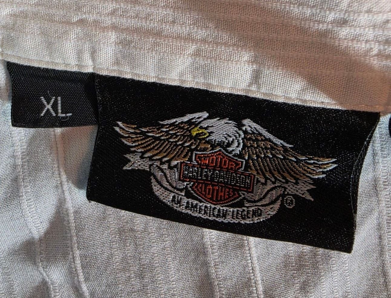 Harley Davidson Women's White Button-Up Short Sleeve Shirt Size XL 3