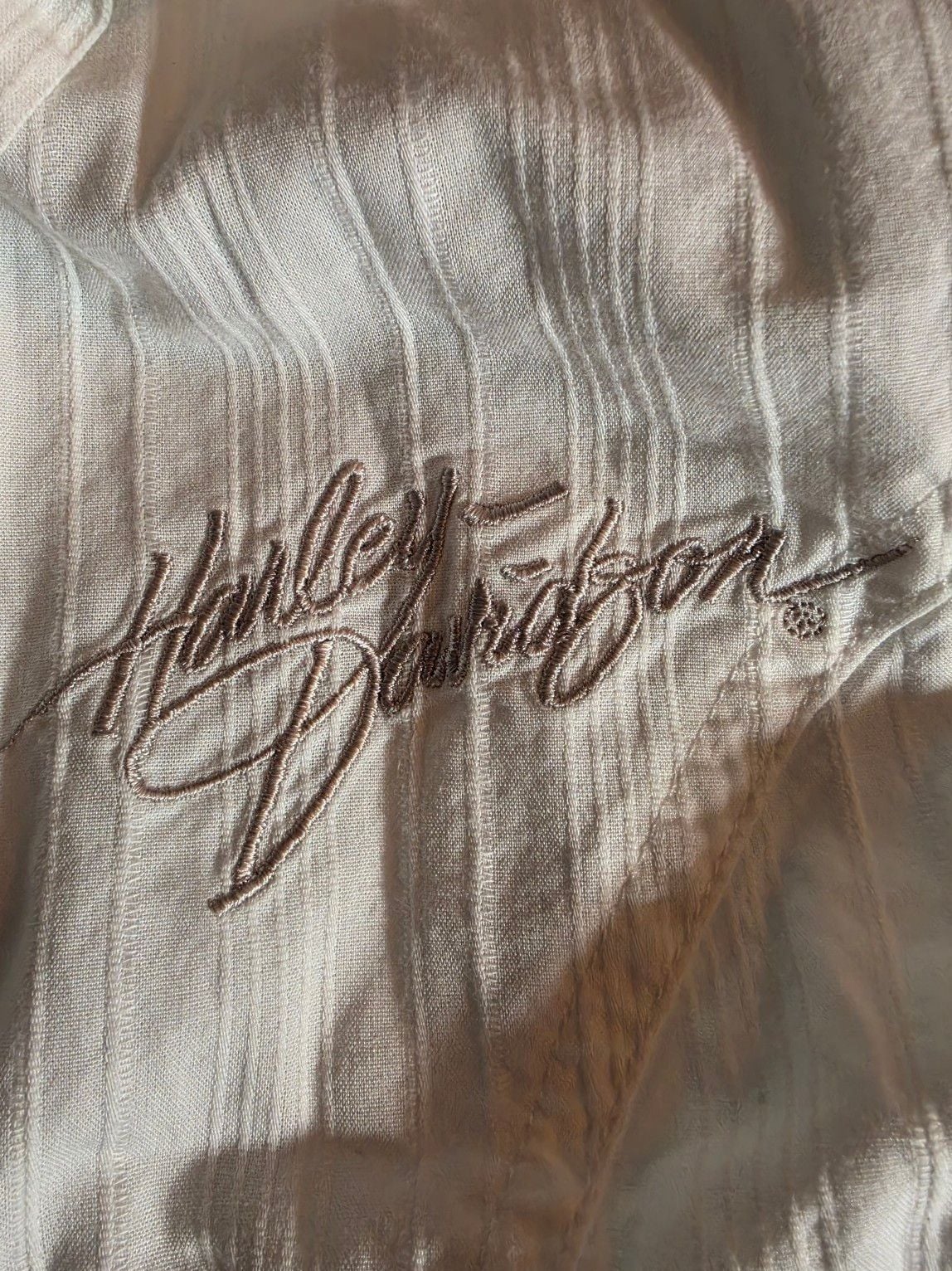 Harley Davidson Women's White Button-Up Short Sleeve Shirt Size XL 4