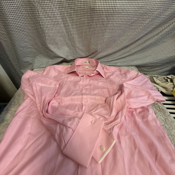 Bruno Conte Pink Satin Dress Shirt, Size 15 1/2 (34/35)