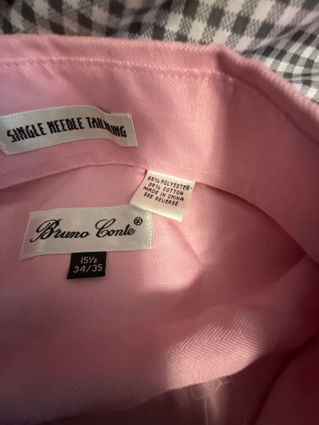Bruno Conte Pink Satin Dress Shirt, Size 15 1/2 (34/35) 4