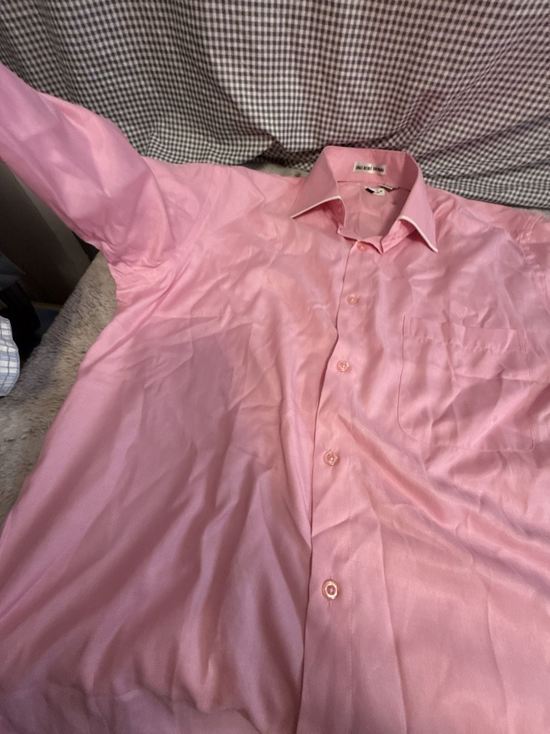 Bruno Conte Pink Satin Dress Shirt, Size 15 1/2 (34/35) 7