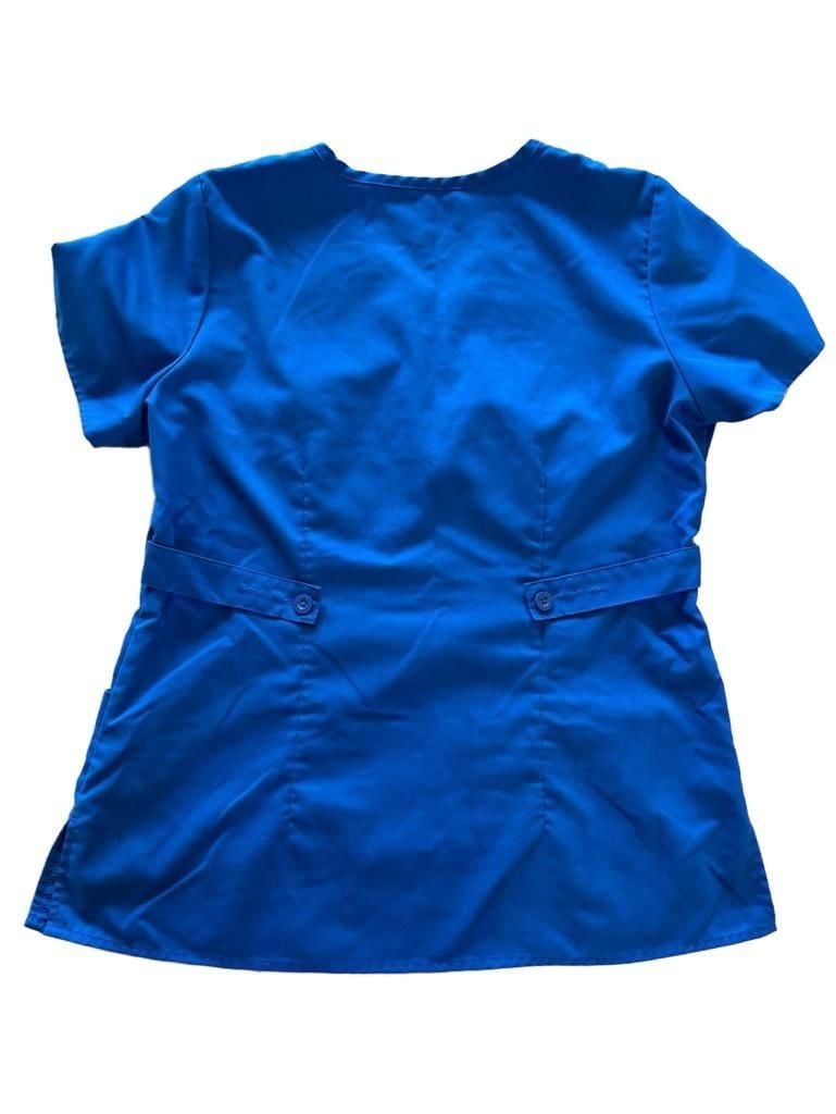 Grey's Anatomy by Barco Women's Royal Blue Mock Wrap Scrub Top Style 4153 Size M 6