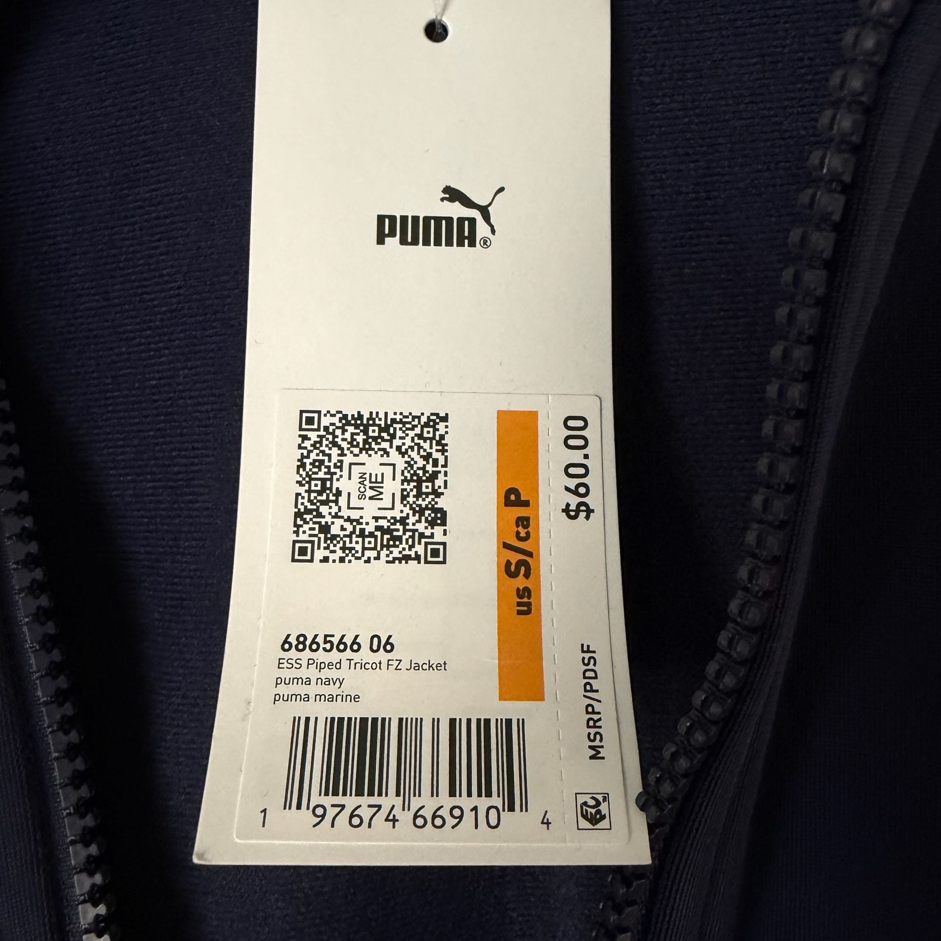 Puma ESS Piped Tricot FZ Jacket Size S Puma Navy 3