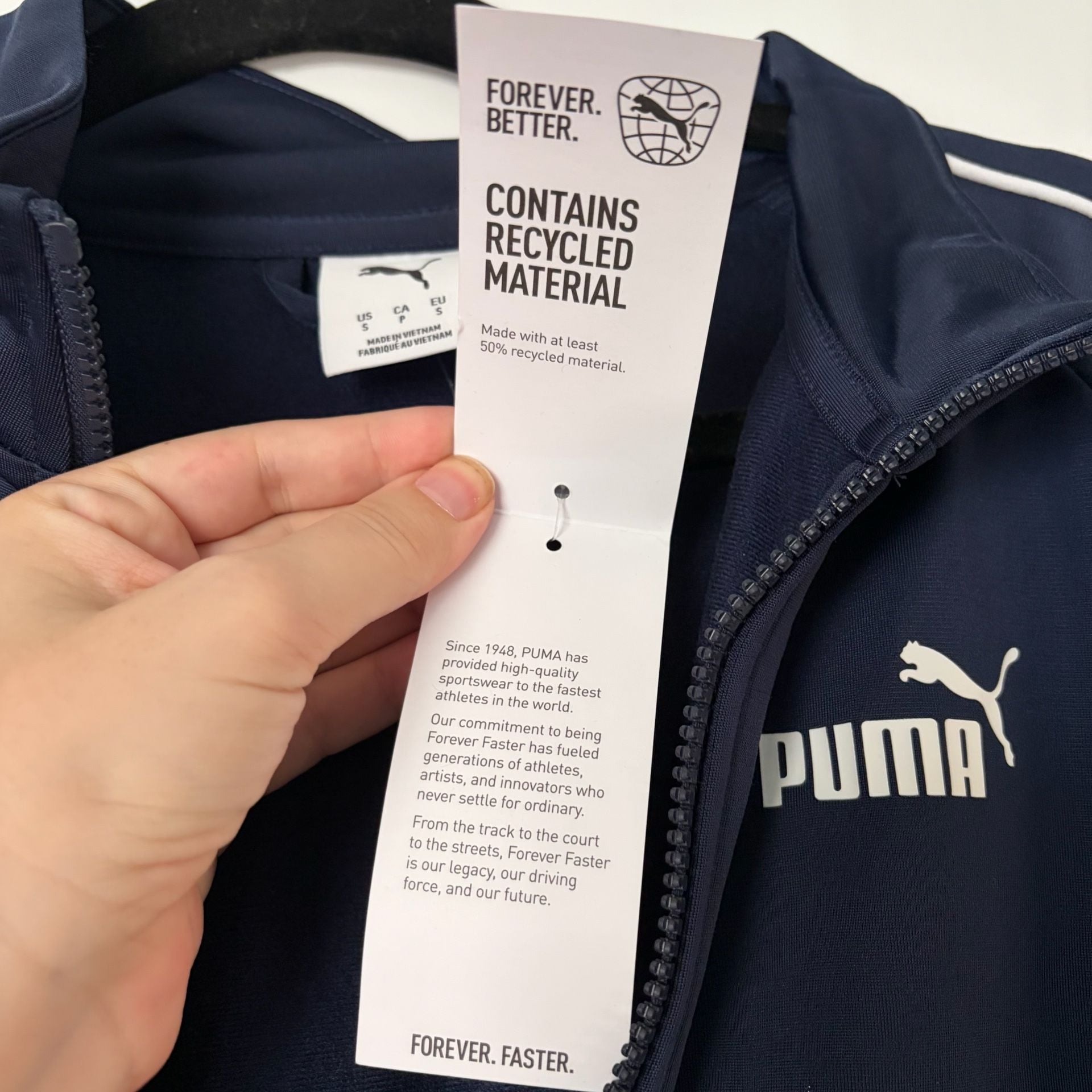 Puma ESS Piped Tricot FZ Jacket Size S Puma Navy 5