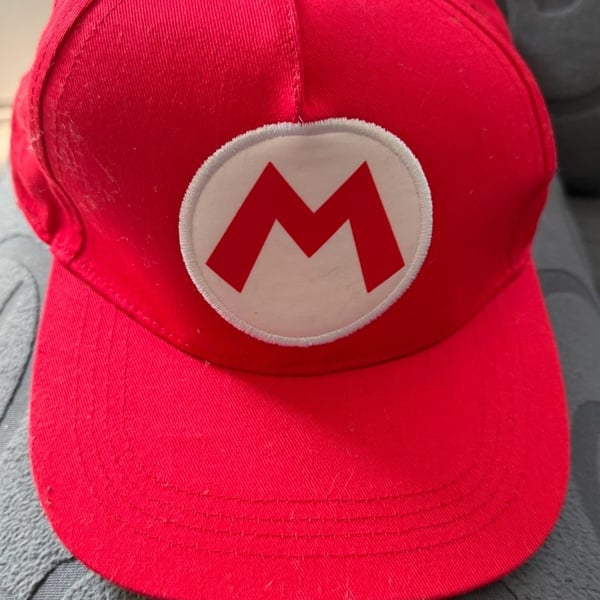 Nintendo Super Mario Bros Red Character Baseball Cap Hat with M Logo