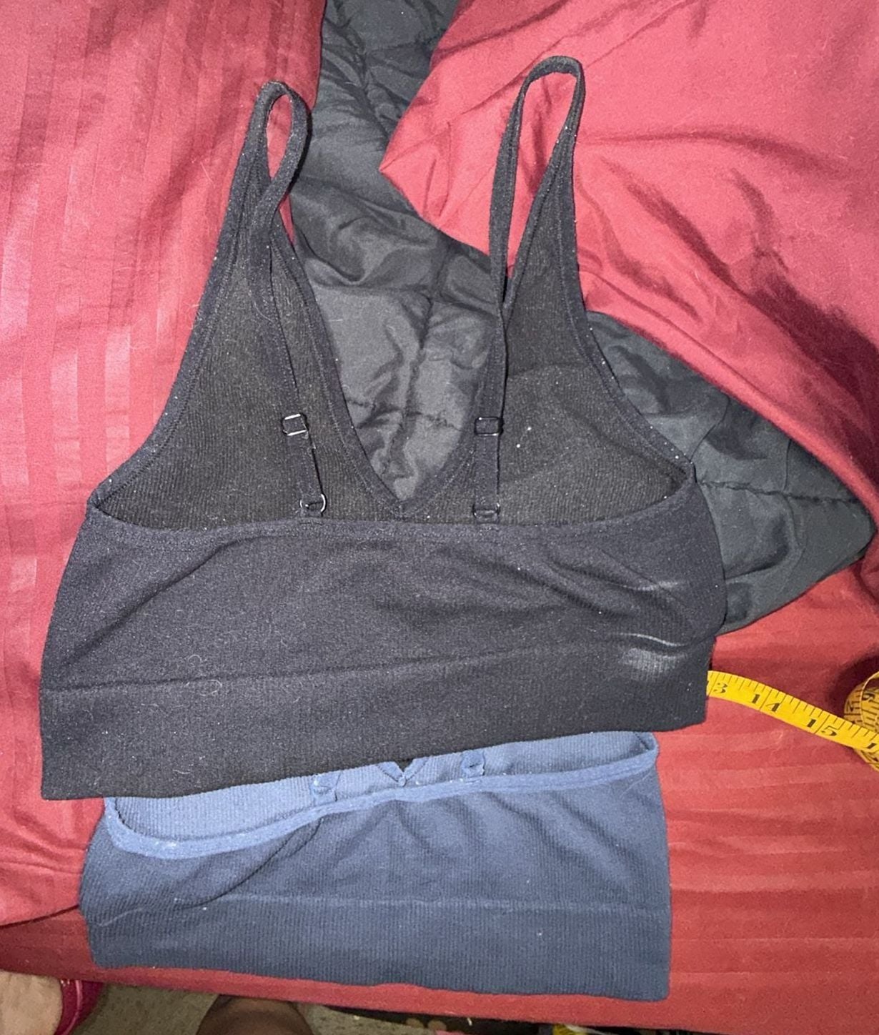 Garage Seamless Ribbed V-Neck Bralette Lot of 2 Black Blue Size S/P 2
