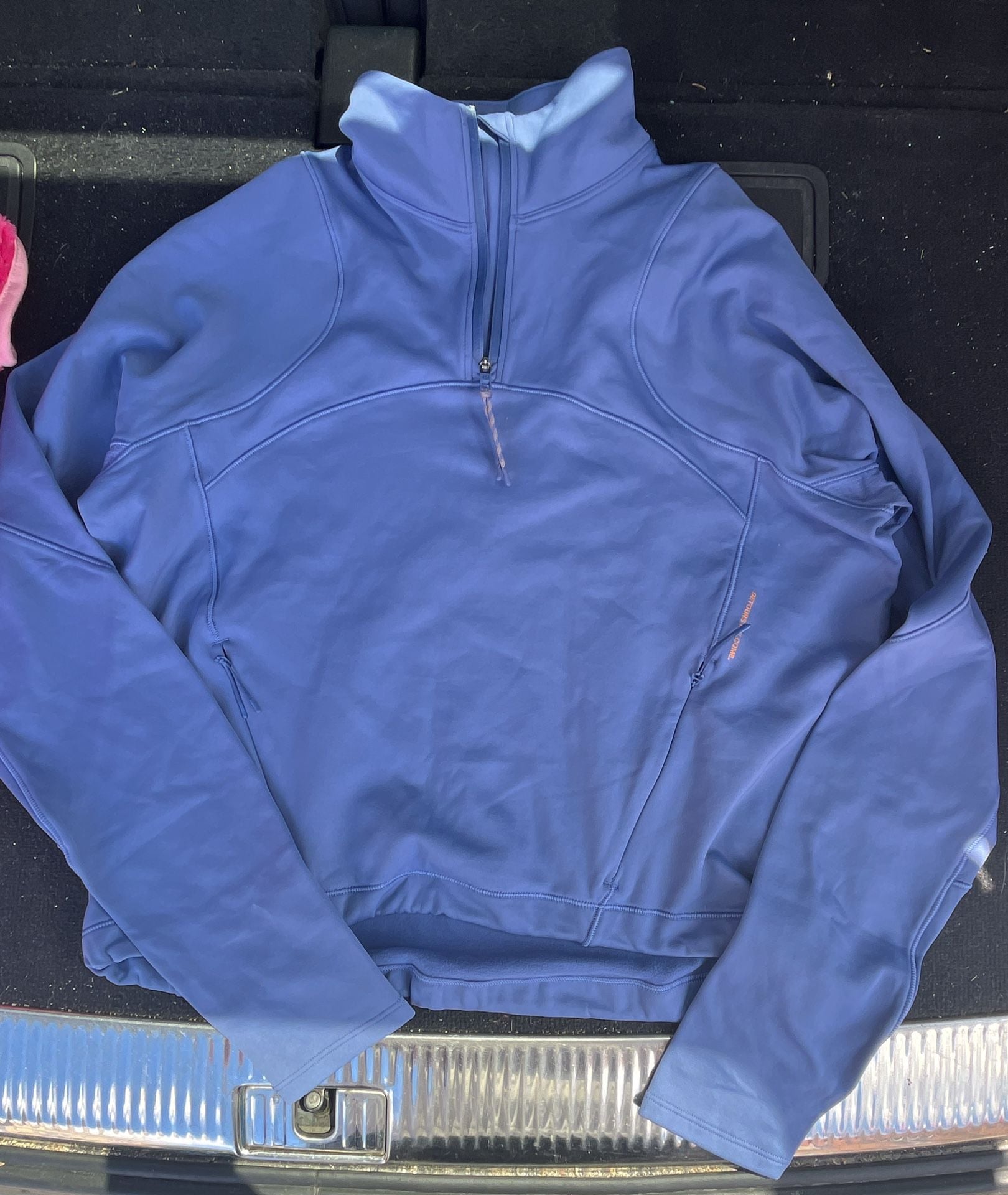 Lululemon Womens Tech Fleece Hiking 1/4 Zir Pullover Size 4 XS Purple Blue 2