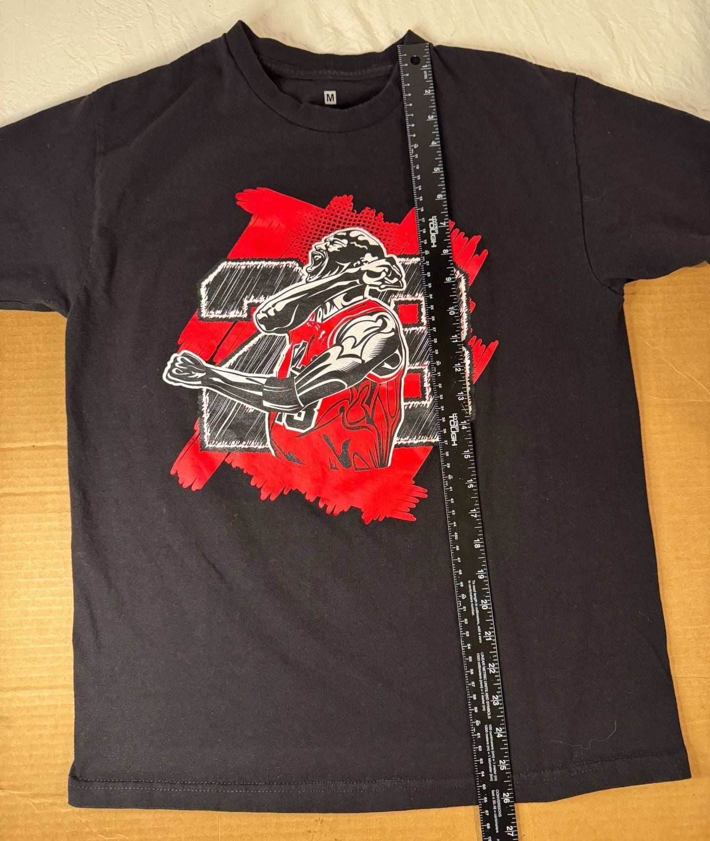Snelos Michael Jordan 23 GOAT Sneaker Match Black Graphic T-Shirt Size M 6