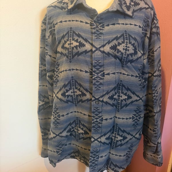 Pendleton Men's Marshall Super Soft Southwestern Shirt Trapper Peak Blue