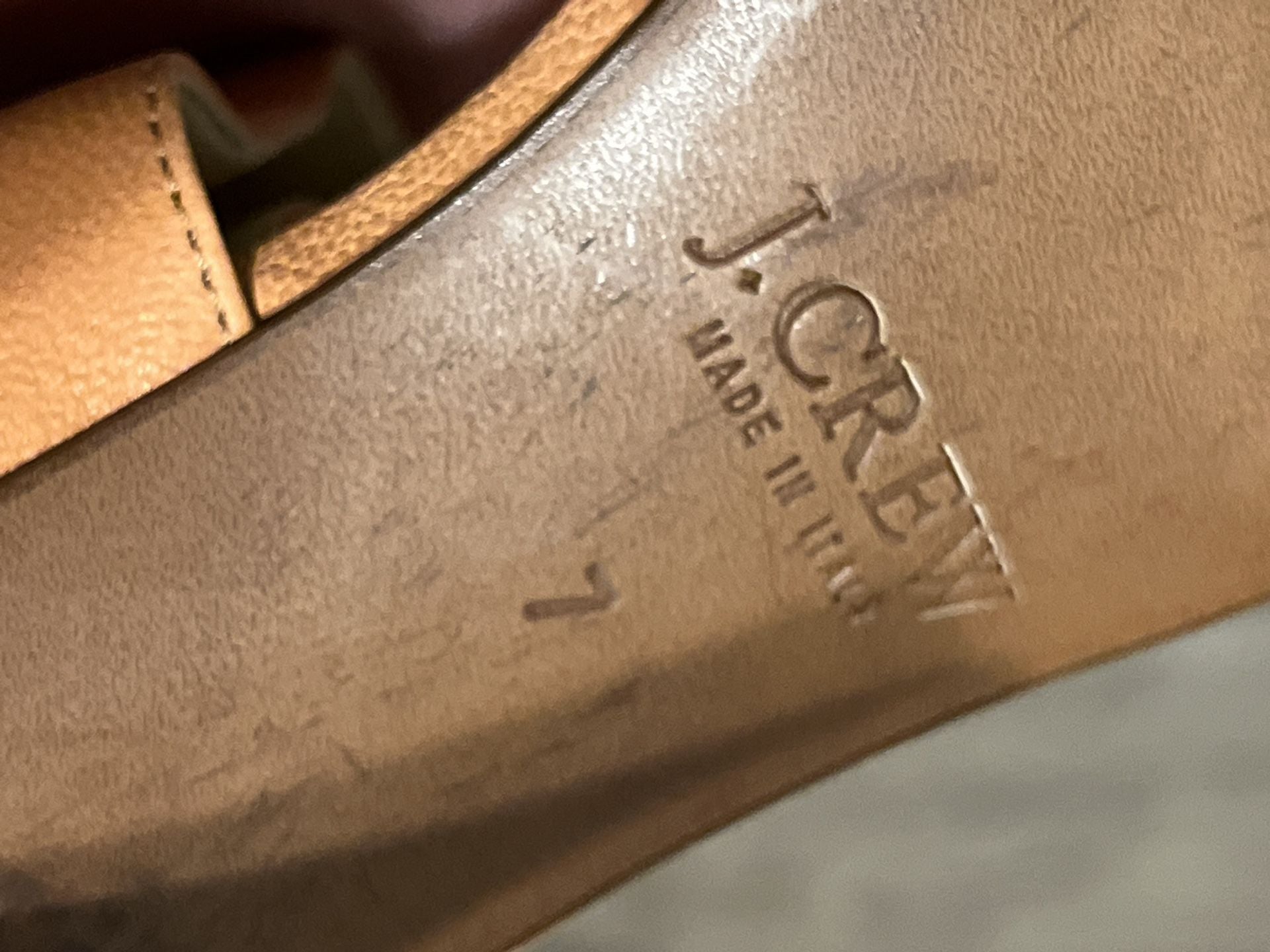 J.Crew Tan Leather High Heel Zip Back Open Toe Sandals 7