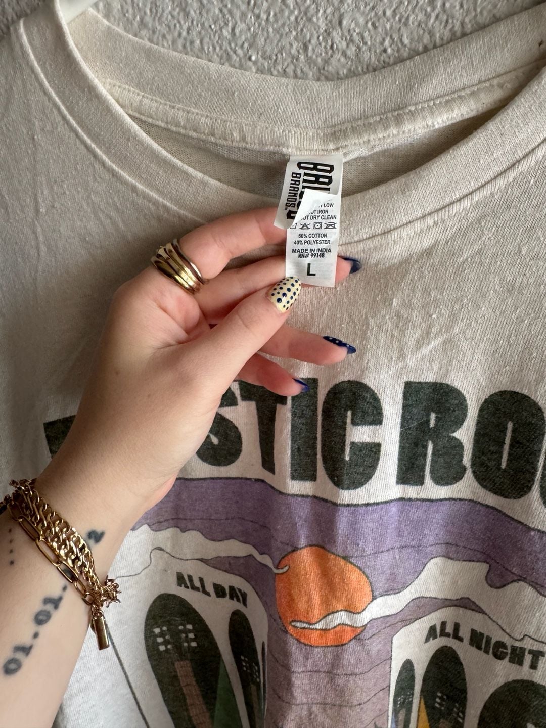 Call Your Mother Mystic Rock Graphic Tee Large White 3