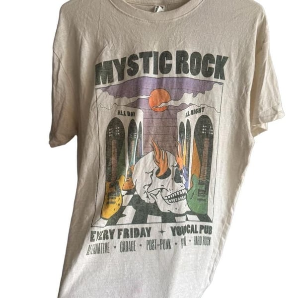 Call Your Mother Mystic Rock Graphic Tee Large White