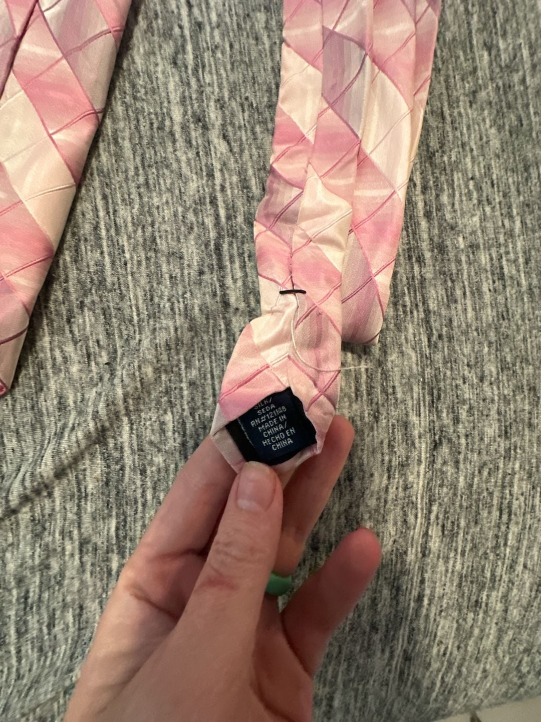 Stafford Performance Pink Diamond Geometric Silk Necktie 2
