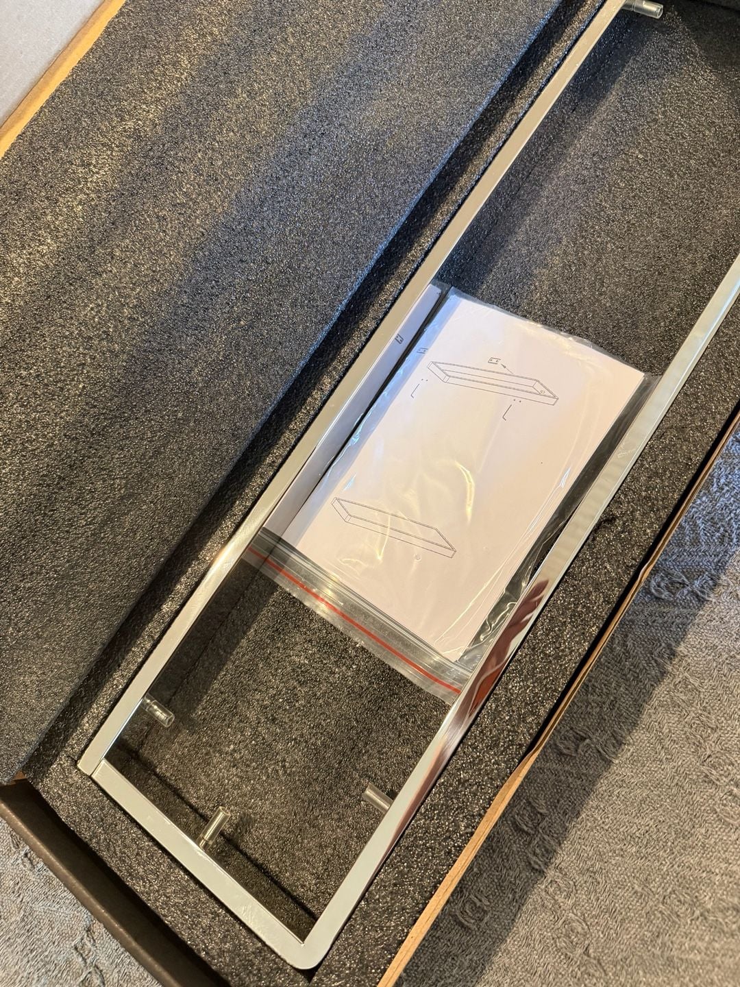 Wall-Mounted Glass Shelf Stainless Steel Frame, 19.68" x 5.28" 8