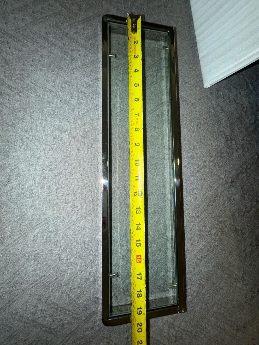 Wall-Mounted Glass Shelf Stainless Steel Frame, 19.68" x 5.28" 13
