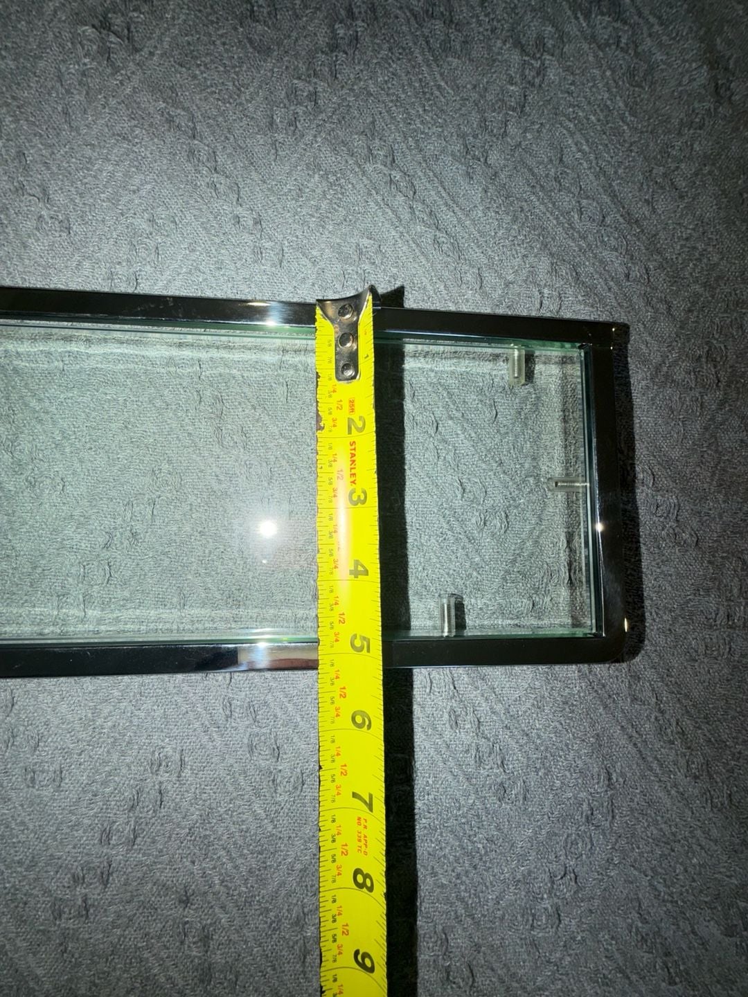 Wall-Mounted Glass Shelf Stainless Steel Frame, 19.68" x 5.28" 14