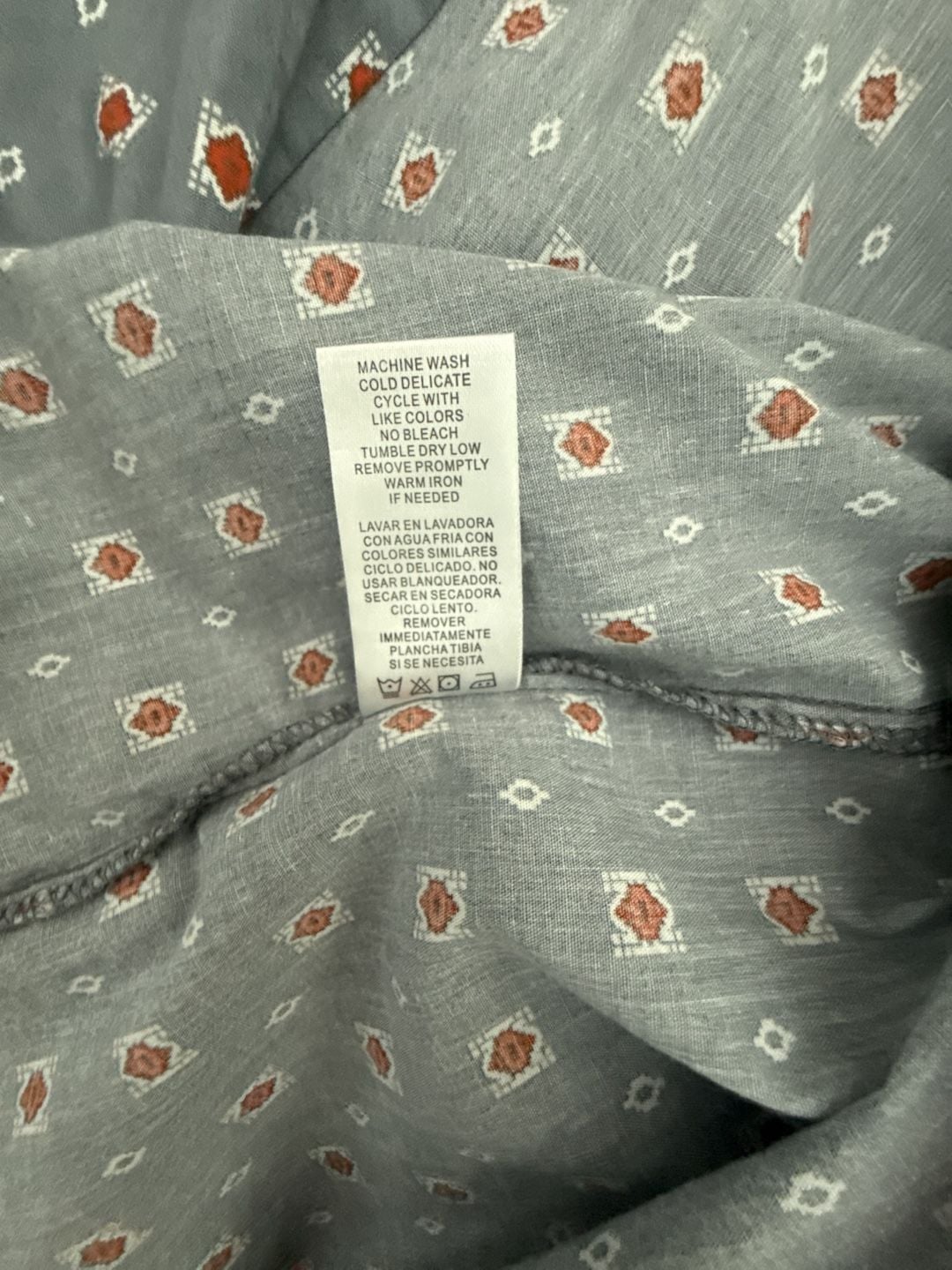 Roper Long Sleeve Geo Print Western Pearl Snap Shirt Size L Boy 12-14 6