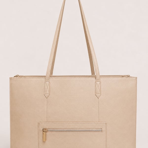 BEIS The Large Work Tote Bag Beige Laptop Travel NWOT