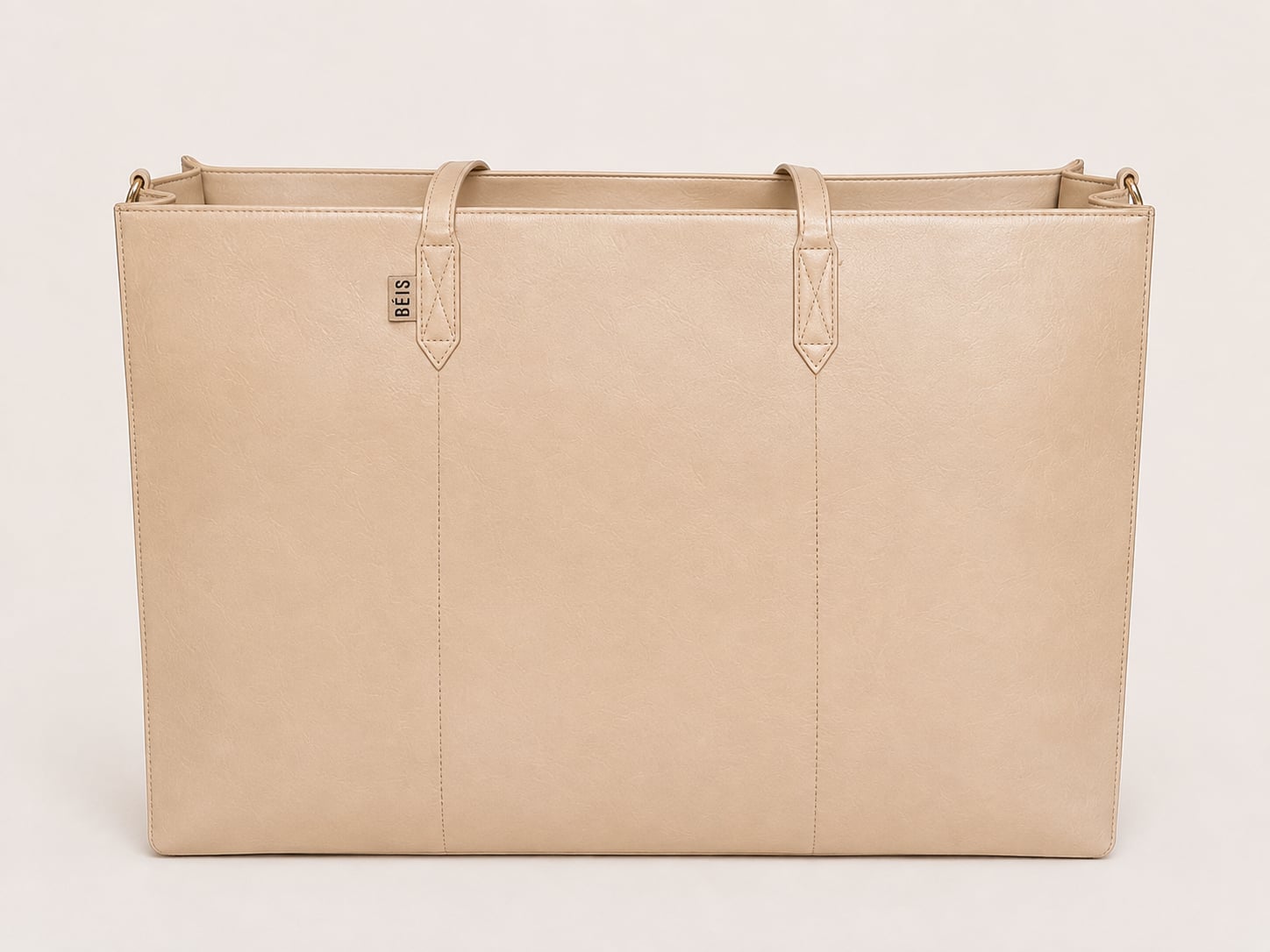 BEIS The Large Work Tote Bag Beige Laptop Travel NWOT 4