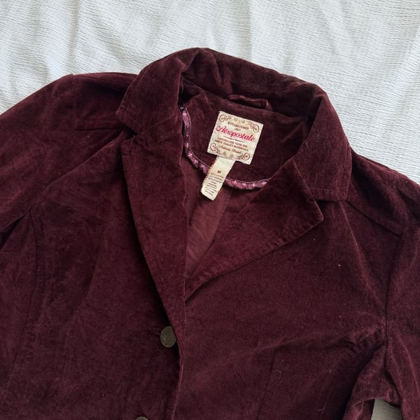 Vintage Aeropostale Preppy Velour Pea Coat