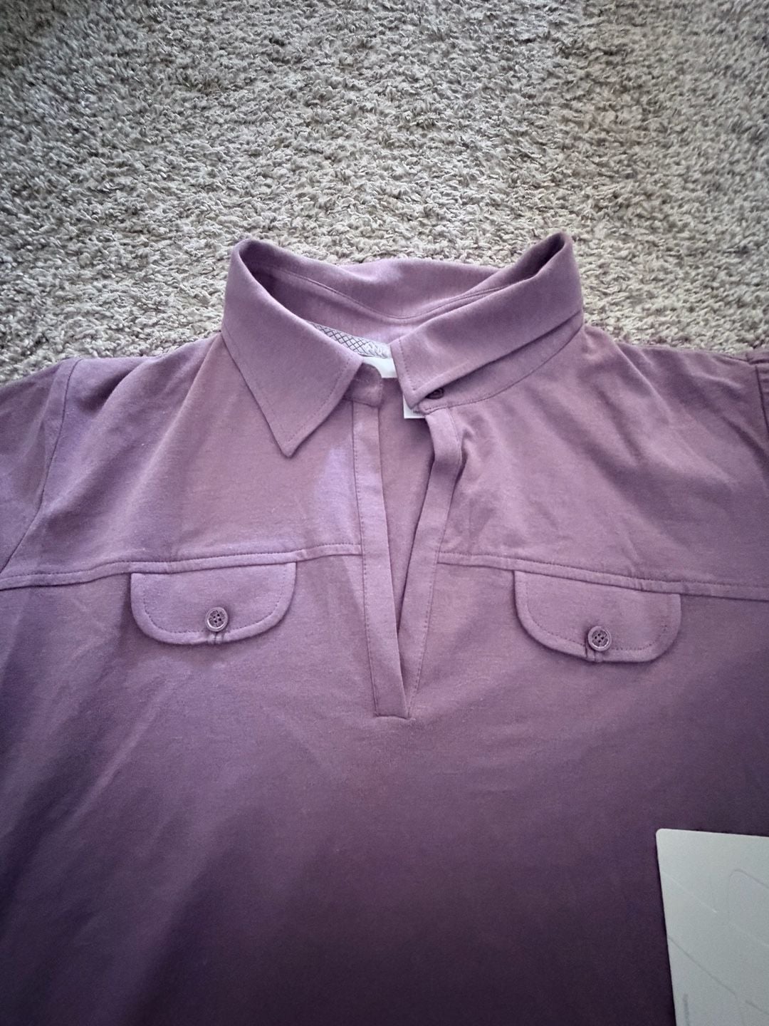 LIJA Moda CBNA Purple Short Sleeve Golf Polo Shirt with Double Pockets XL 3