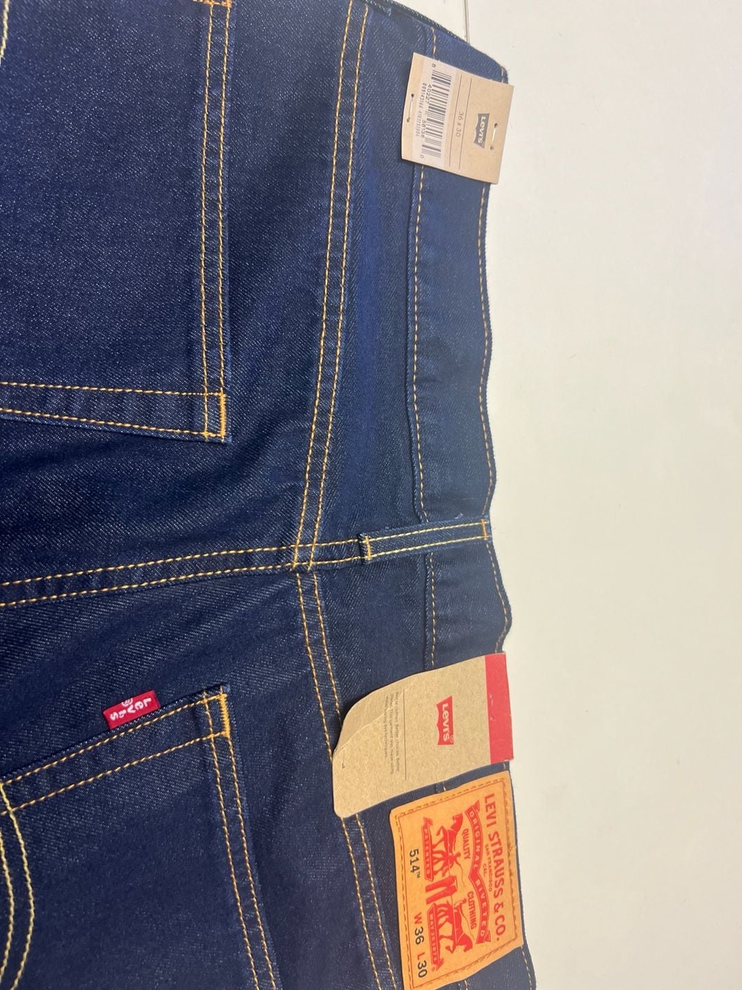 Levi's 514 Straight Dark Wash Denim Jeans Mens 36x30 New With Tags 9