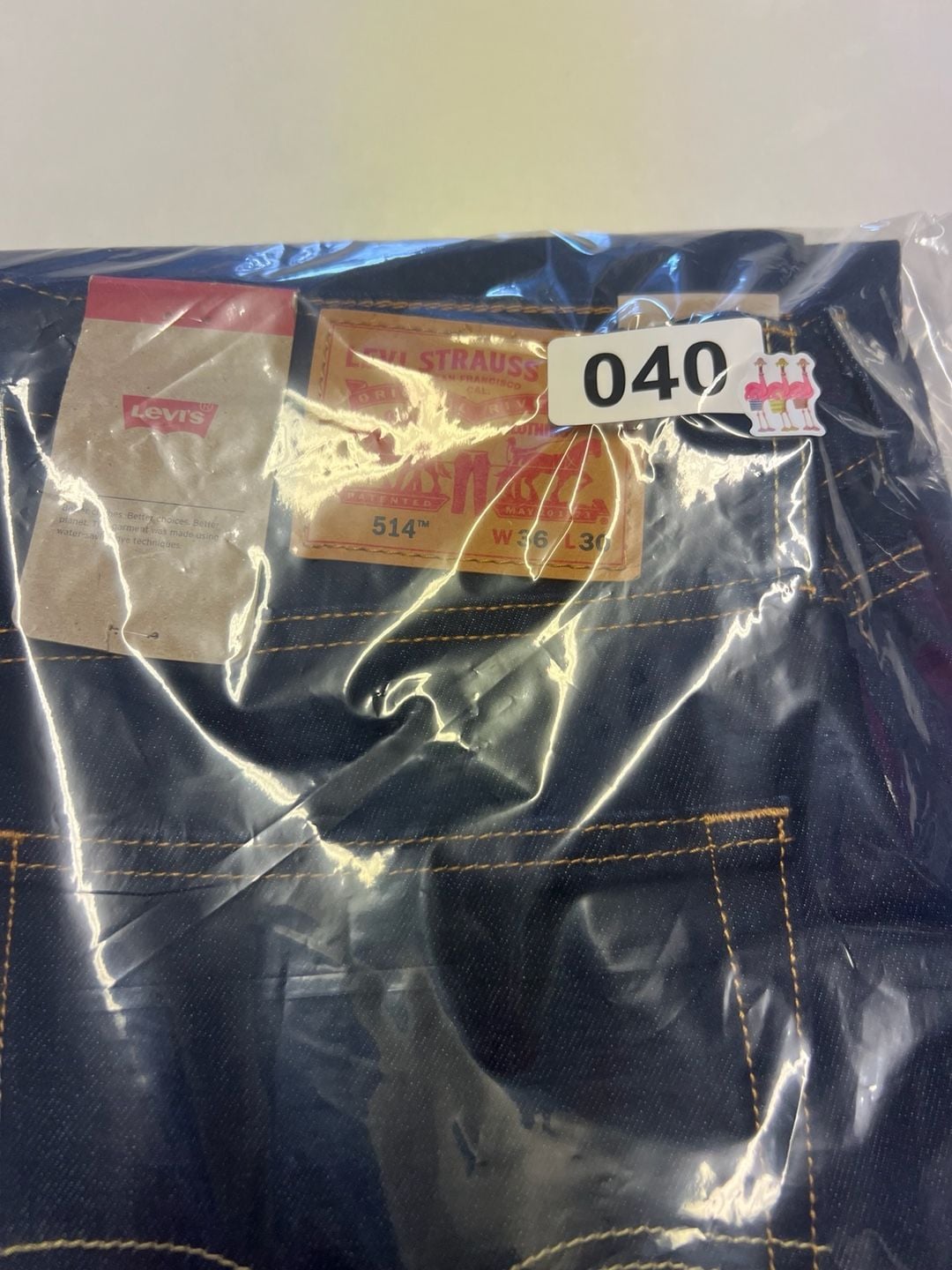 Levi's 514 Straight Dark Wash Denim Jeans Mens 36x30 New With Tags 10