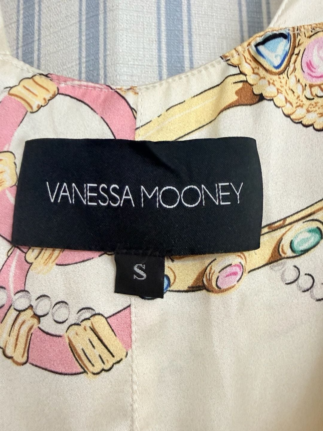 Vanessa Mooney The Elisabeth Romper Dress in Vintage Jewelry Scarf Print, Size S 4