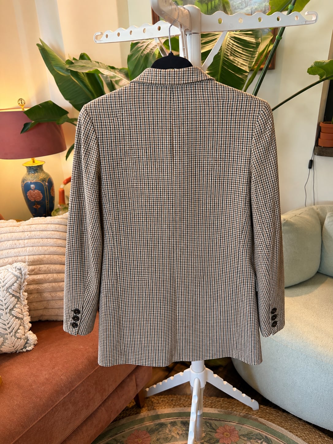 Rachel Zoe Los Angeles New York Double Breasted Plaid Blazer XS 3