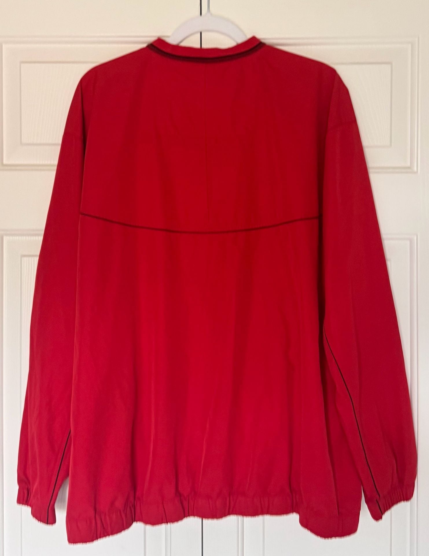Nike Golf Clima-Fit Red V-Neck Pullover Windbreaker Jacket Bos Landen Mens XL 5