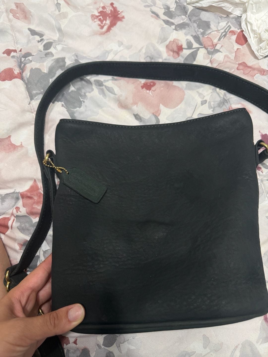 Vintage Coach Black Leather Equestrian Slim Bucket Bag Shoulder Bag 3