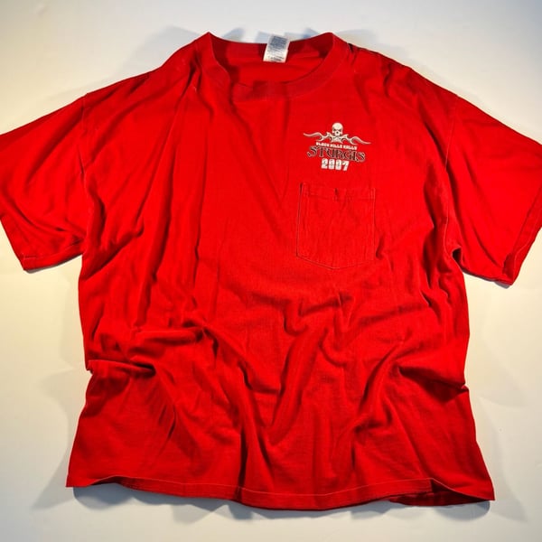 Vintage 2007 Black Hills Rally Sturgis 67th Anniversary Red Pocket T-Shirt XL