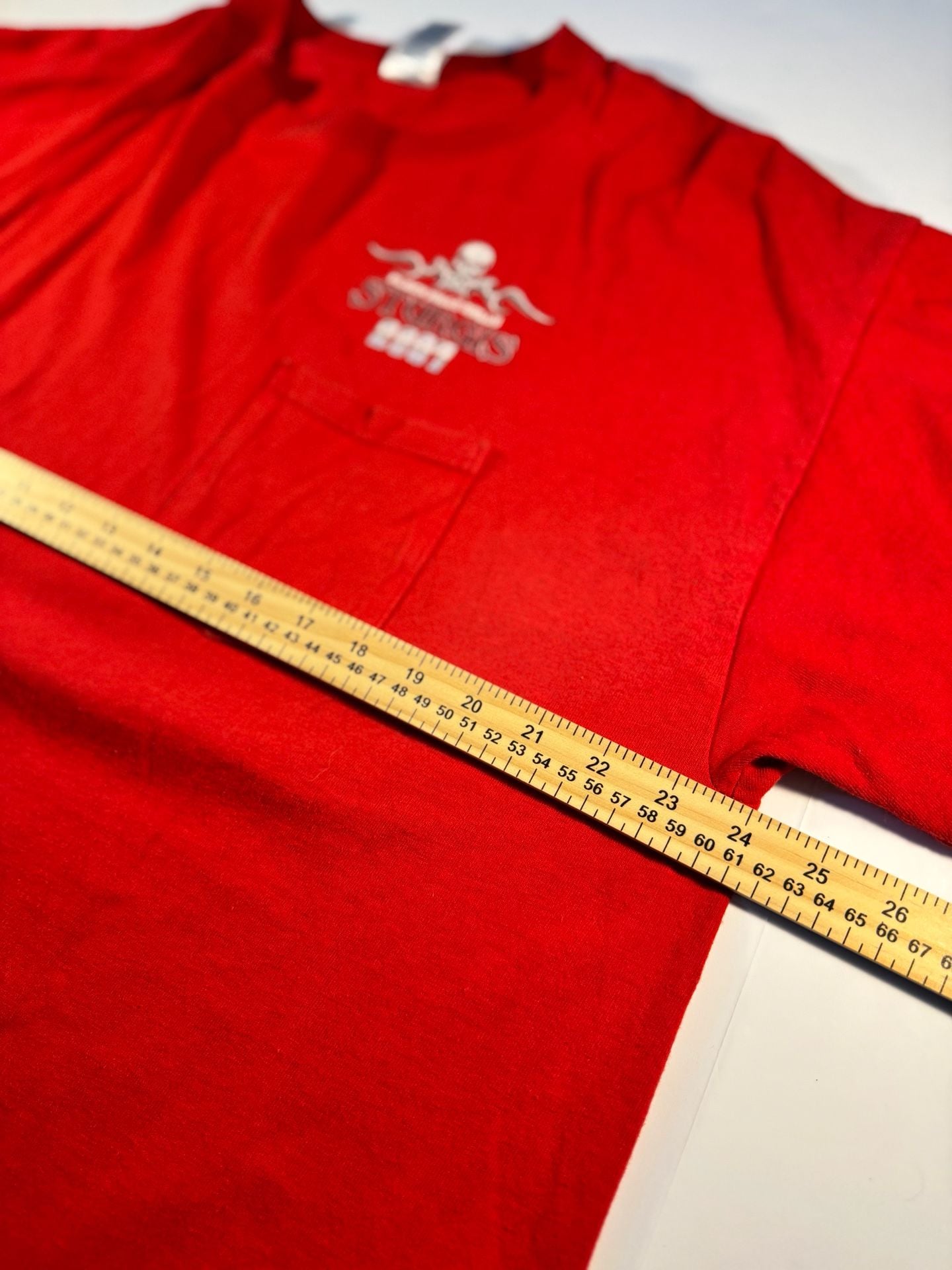 Vintage 2007 Black Hills Rally Sturgis 67th Anniversary Red Pocket T-Shirt XL 5