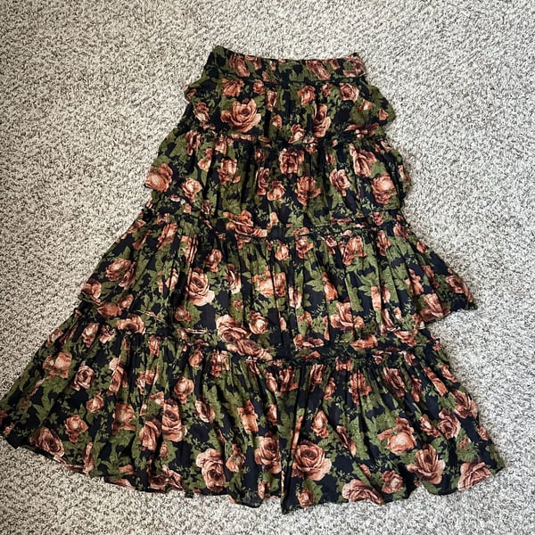 Free People Tiered Floral Maxi Skirt