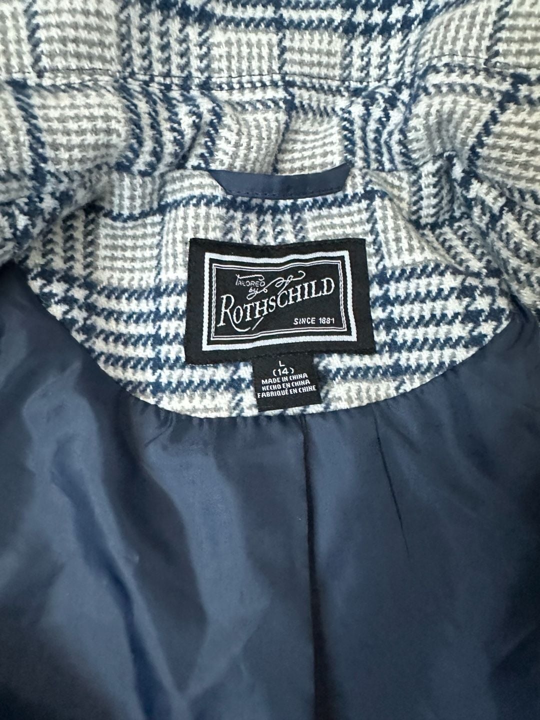 Rothschild Girls Pea Coat Skirted Black and White Plaid Coat 4