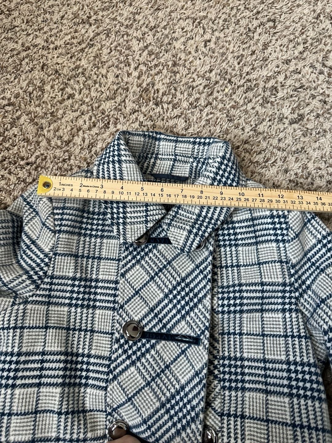 Rothschild Girls Pea Coat Skirted Black and White Plaid Coat 9