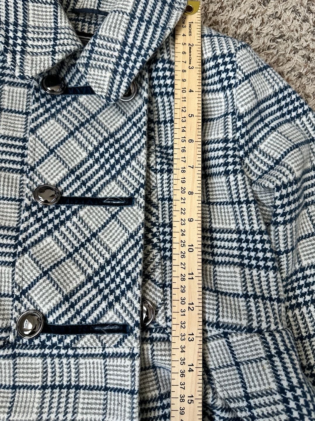 Rothschild Girls Pea Coat Skirted Black and White Plaid Coat 10
