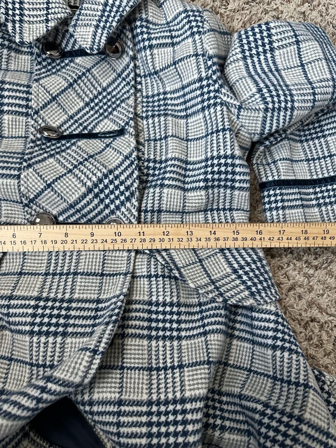 Rothschild Girls Pea Coat Skirted Black and White Plaid Coat 11