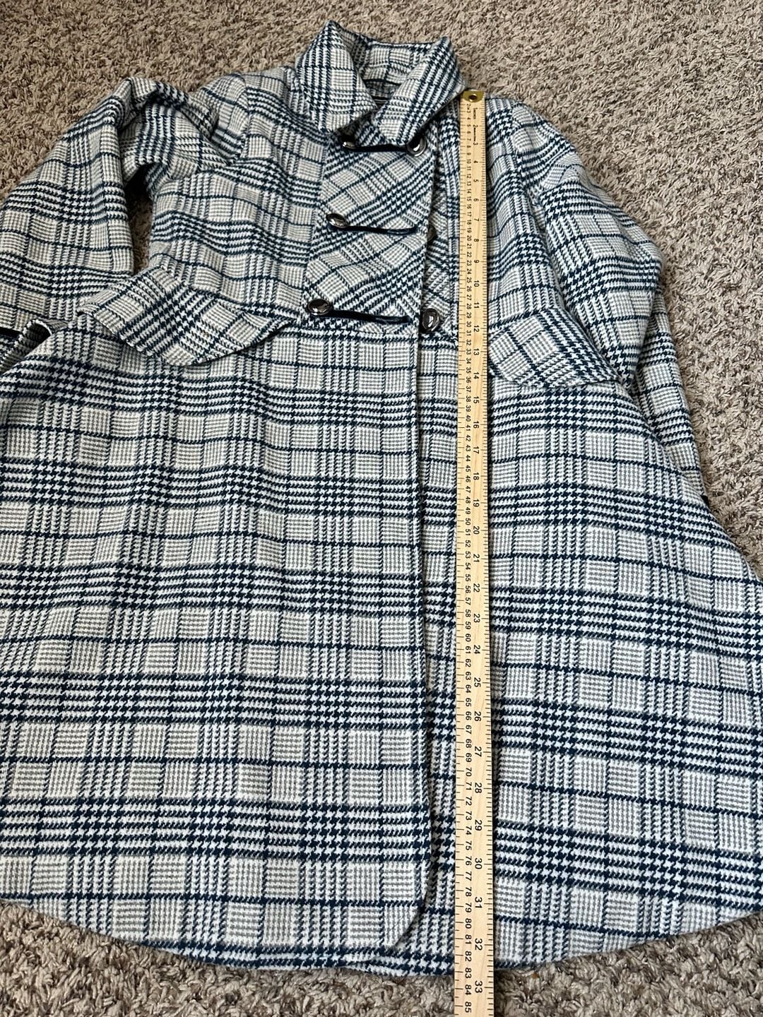 Rothschild Girls Pea Coat Skirted Black and White Plaid Coat 12