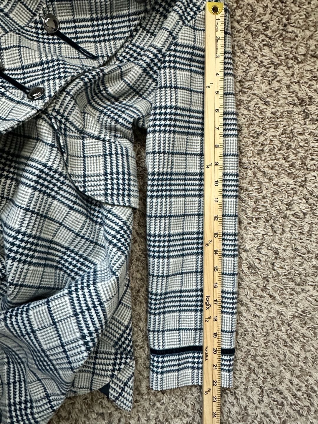 Rothschild Girls Pea Coat Skirted Black and White Plaid Coat 14