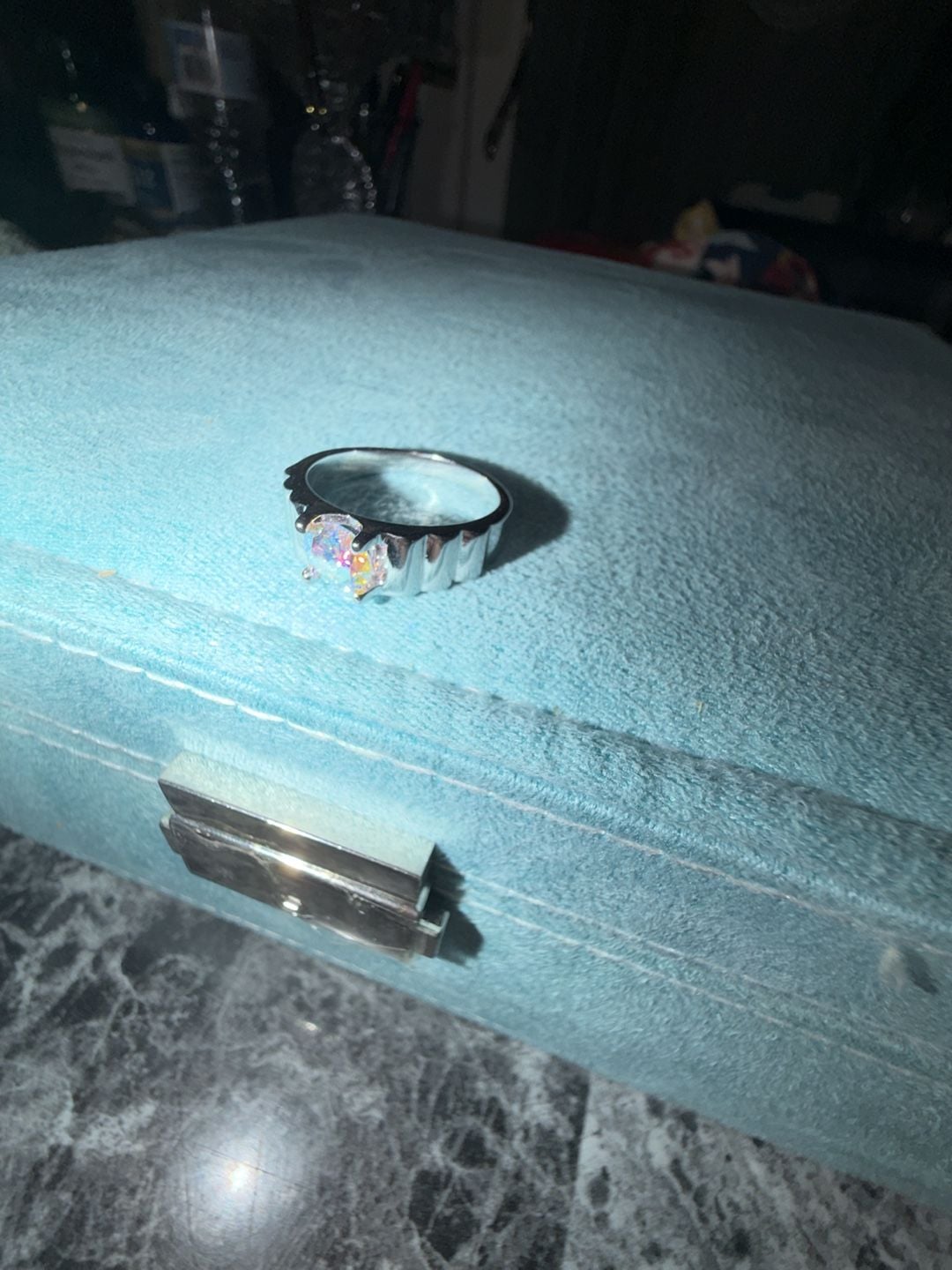Mystic Moissanite Ring size 10 GRA Certificate included 2