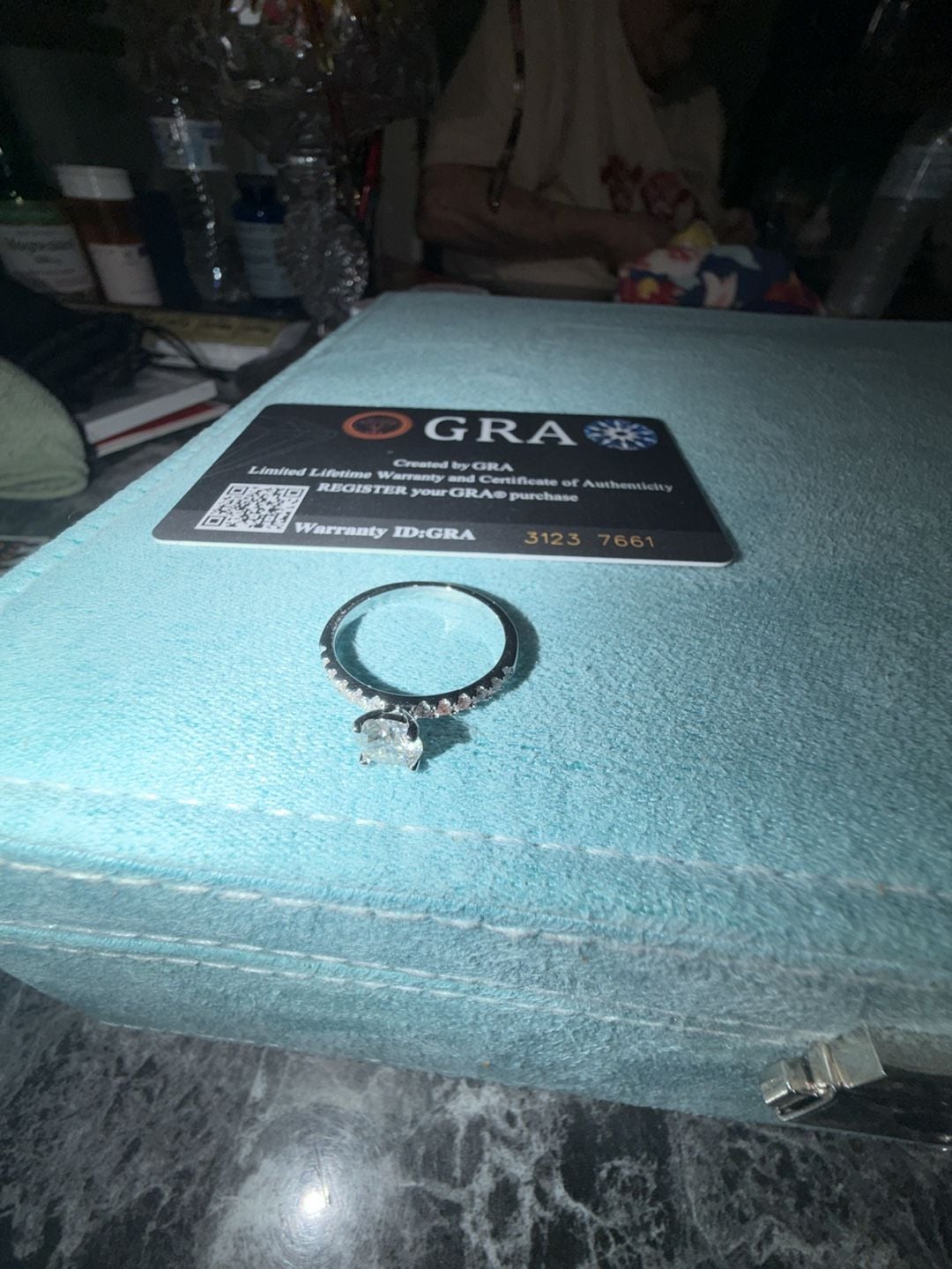 GRA 1.20 CTW Round Cut moissanite ring size 9 4