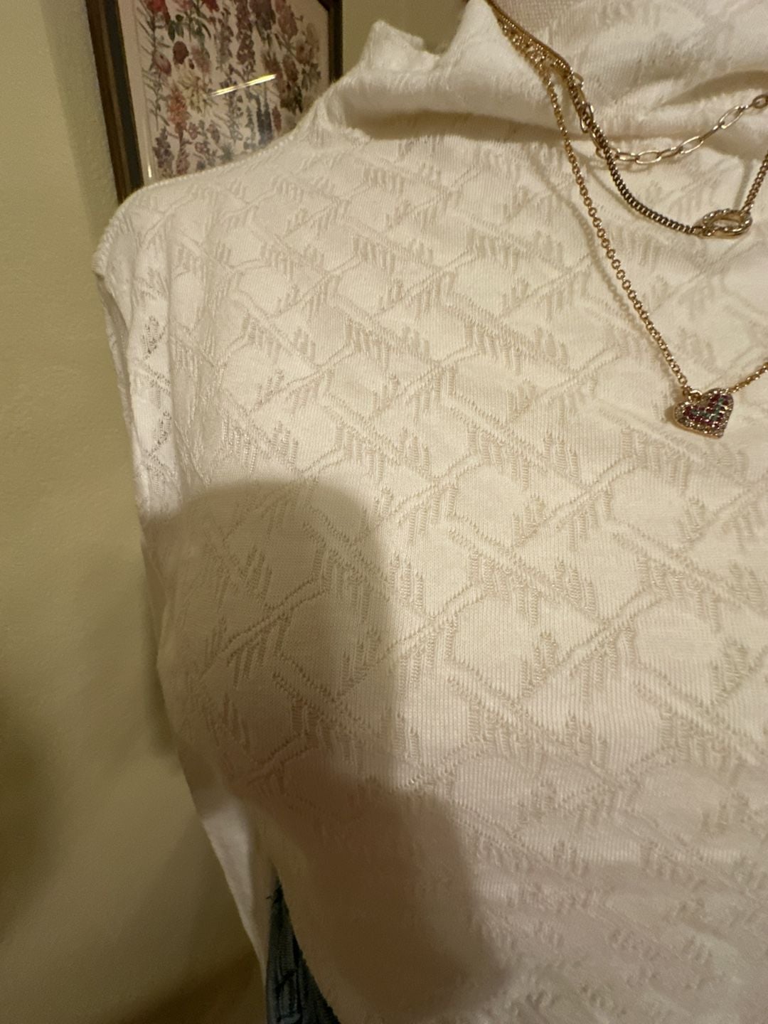 Rag & Bone/Jean White Jacquard Mock Neck Long Sleeve Top Size M 5