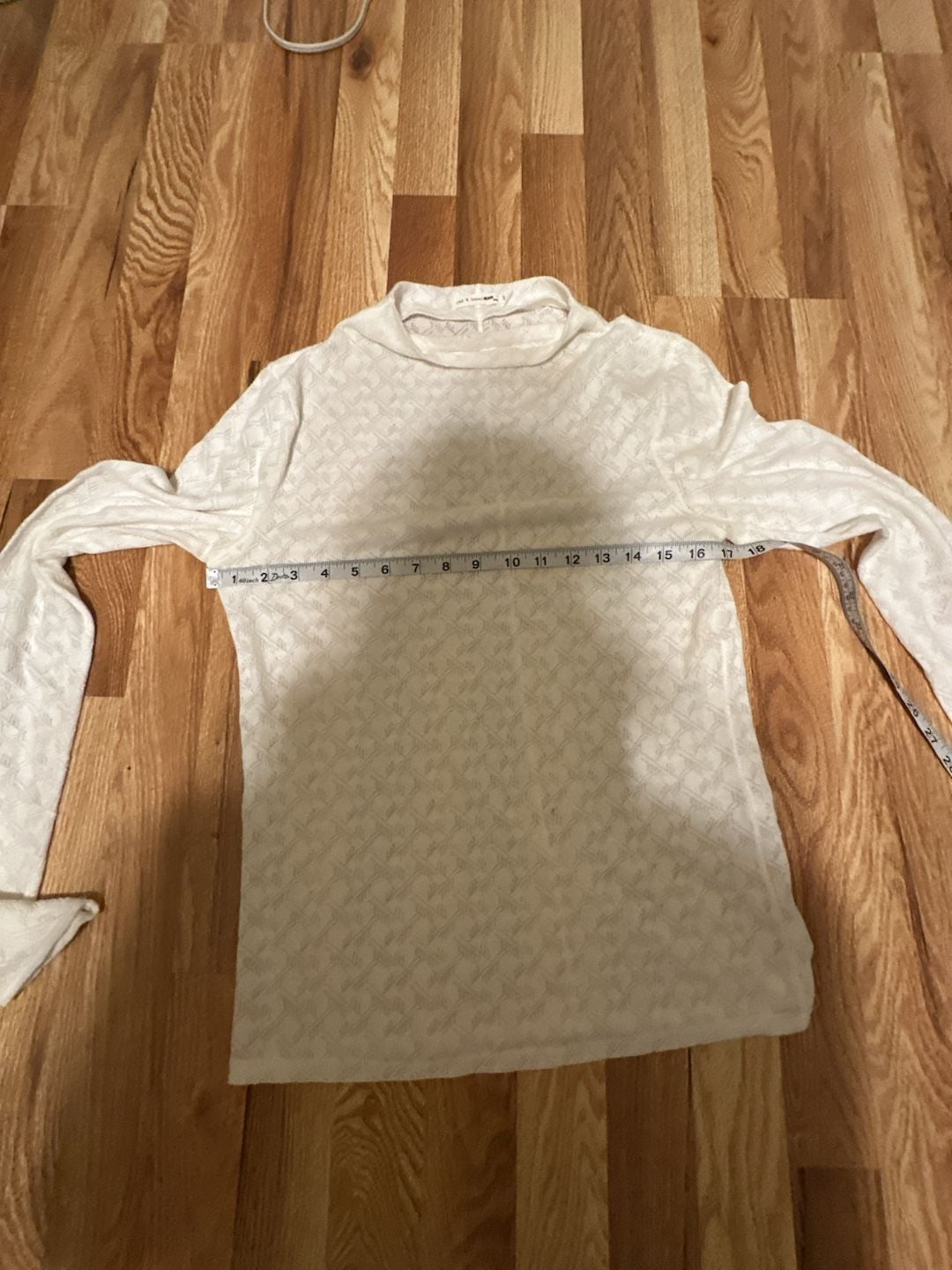 Rag & Bone/Jean White Jacquard Mock Neck Long Sleeve Top Size M 7