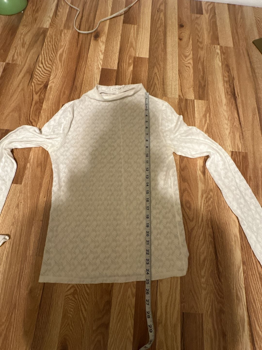 Rag & Bone/Jean White Jacquard Mock Neck Long Sleeve Top Size M 8